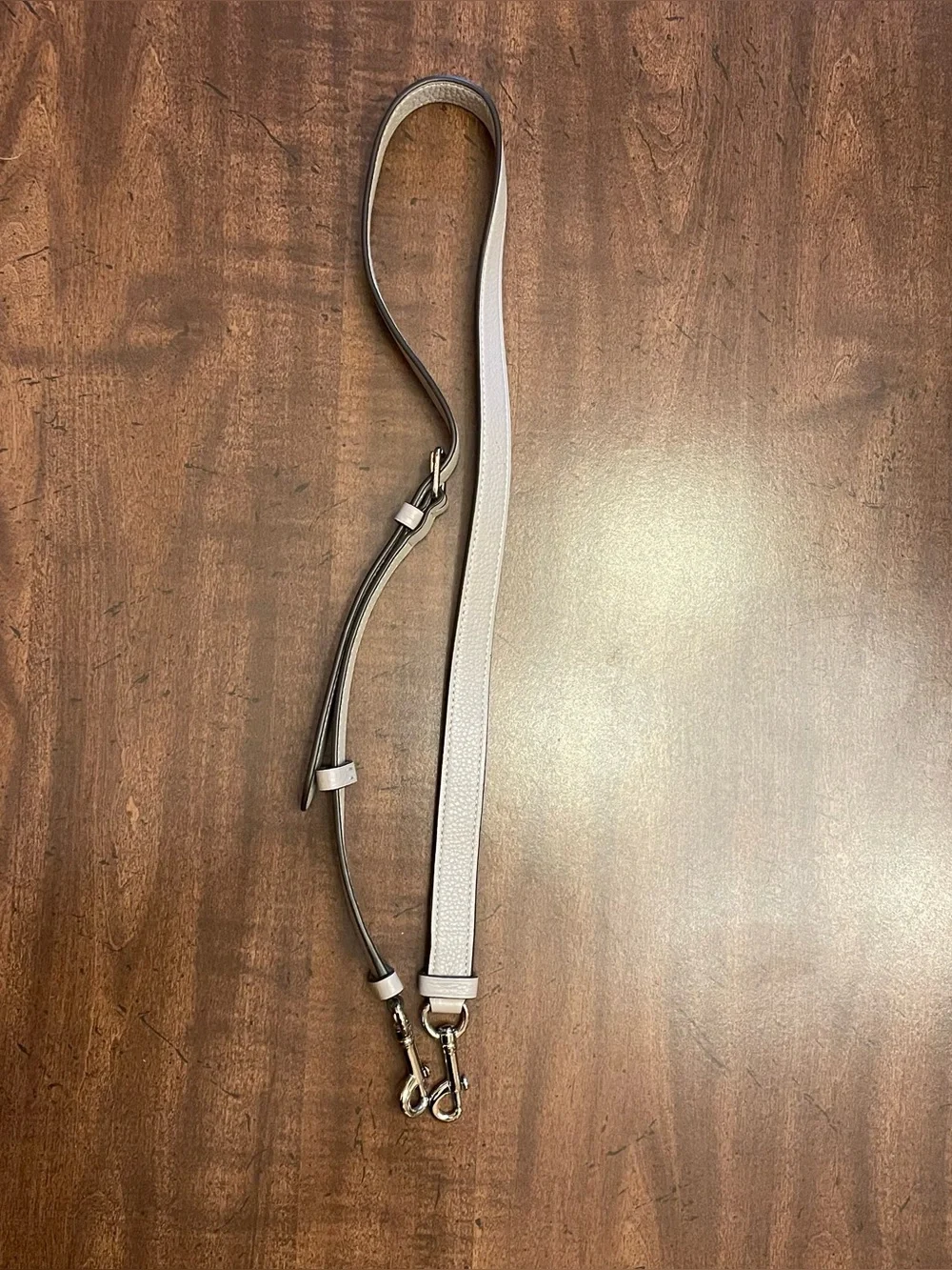 NWOT Coach Leather Crossbody Strap - Taupe / Tan - Brown Edging - Silver